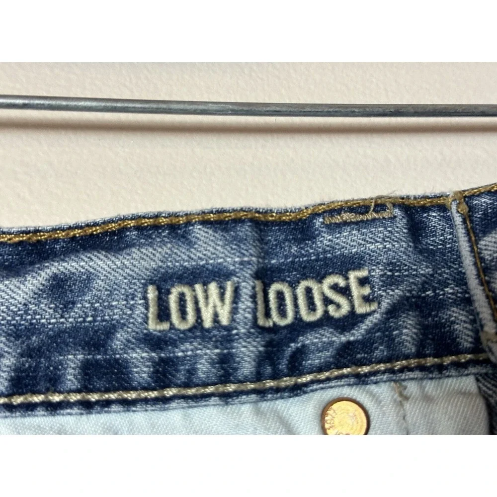 American Eagle Jeans Mens 31x30 Blue Denim Medium Wash Straight Low Loose‎